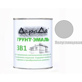Грунт-эмаль 3 в 1 быстросохнущий (Дарада) св. серый 0,8 кг