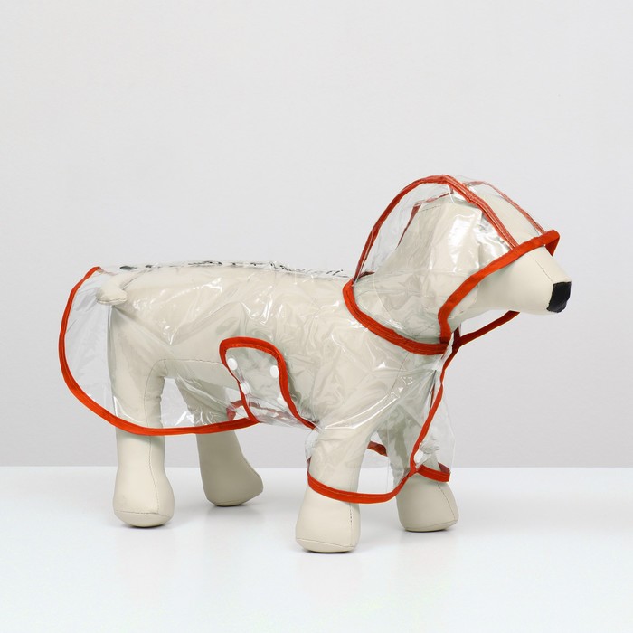 Дождевик для собак, размер M (ДС 26, ОГ 38-41, ОШ 40 см), красный - Фото 1