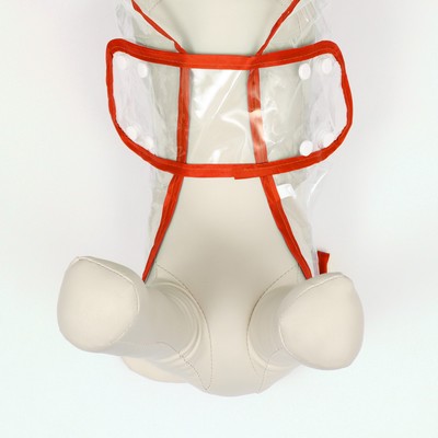 Дождевик для собак, размер M, ДС 26, ОГ 38-41, ОШ 40 см, красный