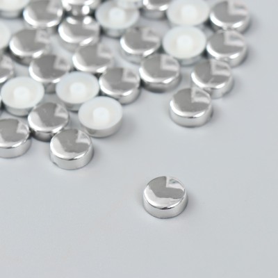 Декор для творчества пластик "Круг" набор 40 шт серебро 1х1х0,3 см