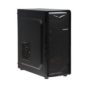 Корпус ExeGate Miditower EVO-8205, без БП,ATX,1хUSB2.0, 1хUSB3.0,чёрный с голубой подсветкой