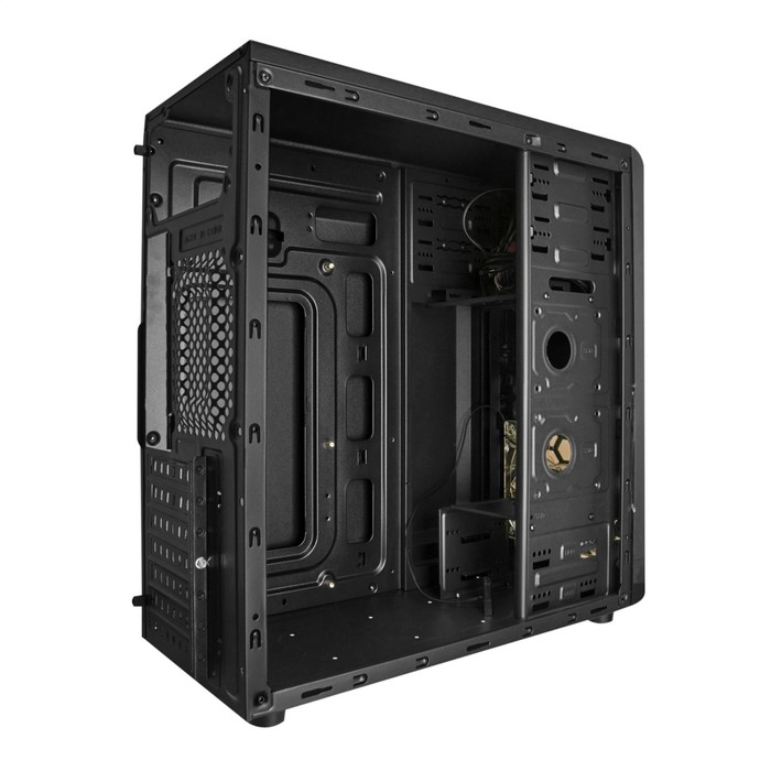 Корпус ExeGate Miditower EVO-8205, без БП,ATX,1хUSB2.0, 1хUSB3.0,чёрный с голубой подсветкой - фото 51644391