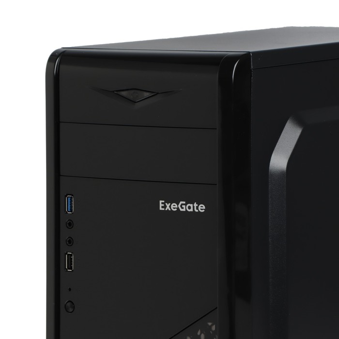 Корпус ExeGate Miditower EVO-8205, без БП,ATX,1хUSB2.0, 1хUSB3.0,чёрный с голубой подсветкой - фото 51310448