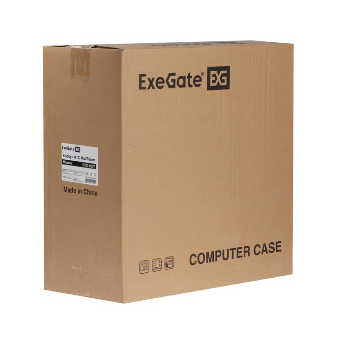 Корпус ExeGate Miditower EVO-8207, без БП,ATX,1хUSB2.0, 1хUSB3.0,чёрный с красной подсветкой - фото 51310459