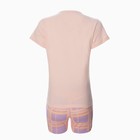 Комплект женский (футболка/шорты), цвет розовый/птицы, размер 48 - фото 49435392