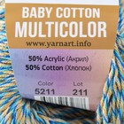 Пряжа "Baby Cotton Multicolor" 50%акрил, 50%хлопок 165м/50гр (5211 бирюза-шафран) - Фото 4
