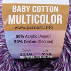 Пряжа "Baby Cotton Multicolor" 50%акрил, 50%хлопок 165м/50гр (5218 фиолет.меланж) - Фото 4