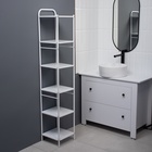 Стеллаж напольный шестиярусный, 29×29×158.5 см, белый - Фото 7