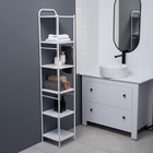 Стеллаж напольный шестиярусный, 29×29×158.5 см, белый - Фото 8