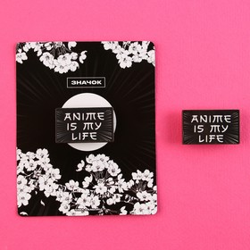 Значок деревянный «Anime is my life», аниме, 3,3 х 2 см 9533289