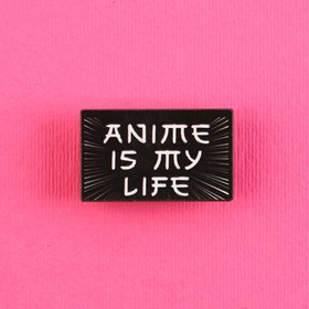 Значок деревянный «Anime is my life», аниме, 3,3 х 2 см (комплект 2 шт)