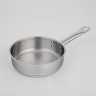 Сковорода из нержавеющей стали «Общепит», d=20 см, h=6 см, корпус 0,6 мм, капсульное дно 3,5 мм, индукция - Фото 1