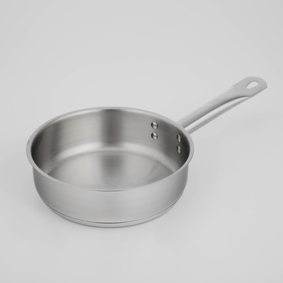 Сковорода из нержавеющей стали «Общепит», d=20 см, h=6 см, корпус 0,6 мм, капсульное дно 3,5 мм, индукция