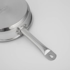 Сковорода из нержавеющей стали «Общепит», d=24 см, h=6,5 см, корпус 0,6 мм, капсульное дно 3,5 мм, индукция - Фото 3