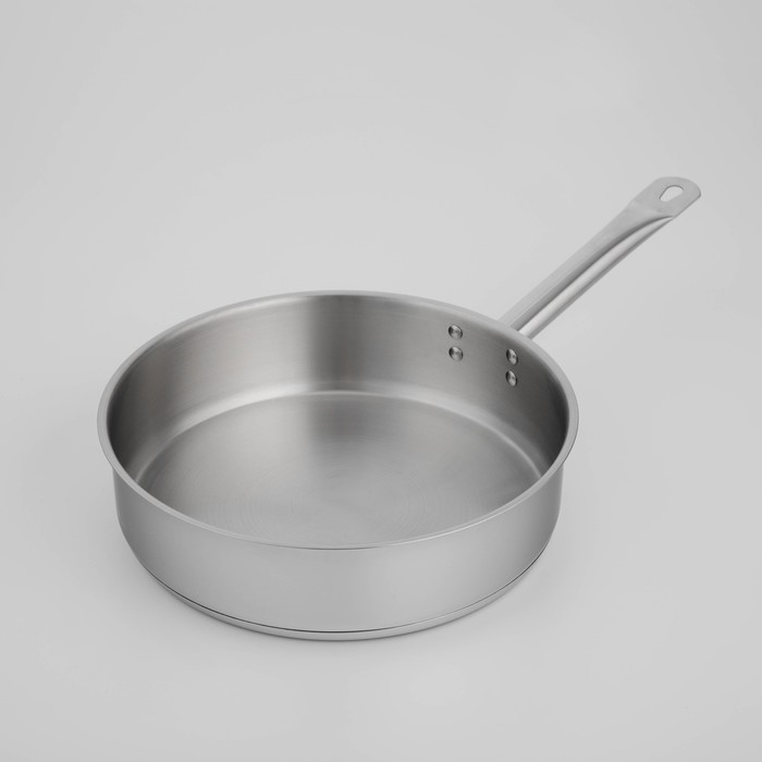 Сковорода Катунь «Общепит», d=28 см, h=7.5 см, корпус 0.6 мм, капсульное дно 3.5 мм, индукция, нержавеющая сталь - Фото 1