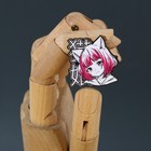Значок деревянный «Девочка котик», аниме, 3,3 х 3,3 см - фото 8097113
