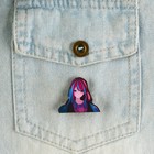 Значок деревянный «Девушка в цветах», аниме , 3,3 х 2,8 см - фото 6914840