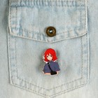Значок деревянный «Рыжая девушка», аниме, 2,4 х 3,4 см - фото 6914848