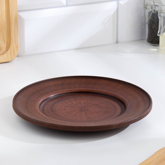 Тарелка «Гладкий», d=19 см, красная глина - Фото 1