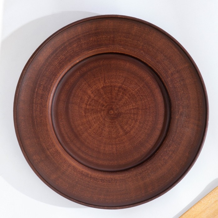 Тарелка «Гладкий», d=19 см, красная глина - Фото 1