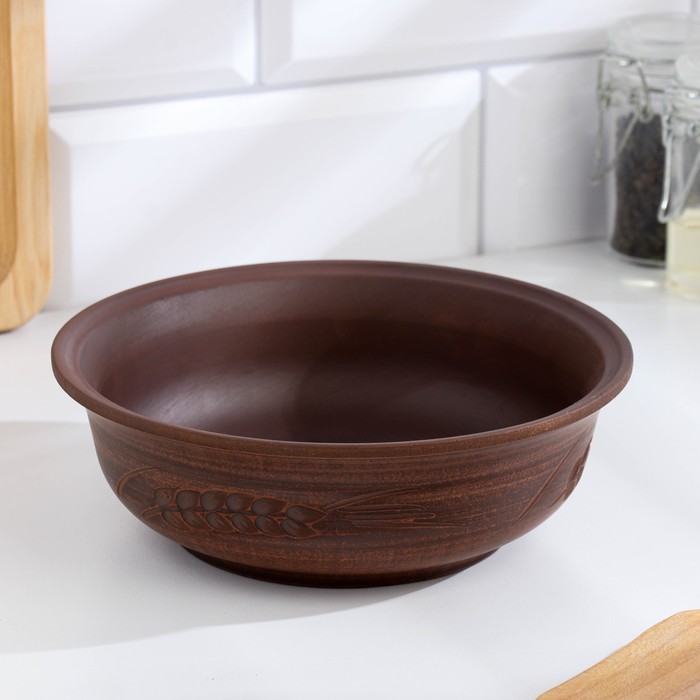 Тарелка глубокая «Колос», 700 мл., 18×6 см, красная глина - Фото 1