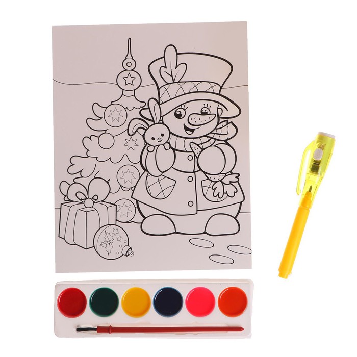 Набор для творчества «Раскрась картину: снеговик» - Фото 1