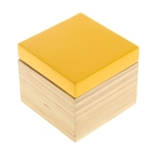 Шкатулка "Жёлтый глянец" 10х10х8,5 см из бамбука УЦЕНКА - Фото 1