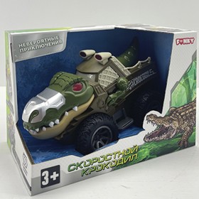 Инерционная машинка Funky Toys «Крокодил», цвет зелёный, с подвижными элементами