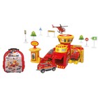 Портативный игровой набор Funky Toys, пожарная станция, цвет красный, 32 предмета - фото 109938514
