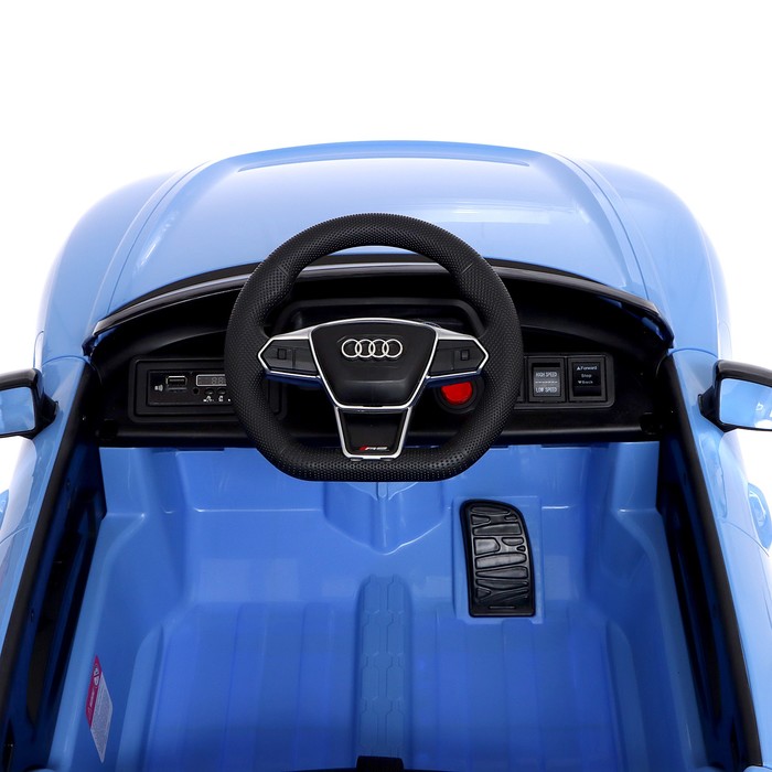 Электромобиль Audi RS e-tron GT, EVA колёса, кожаное сидение, цвет синий - фото 1907721772