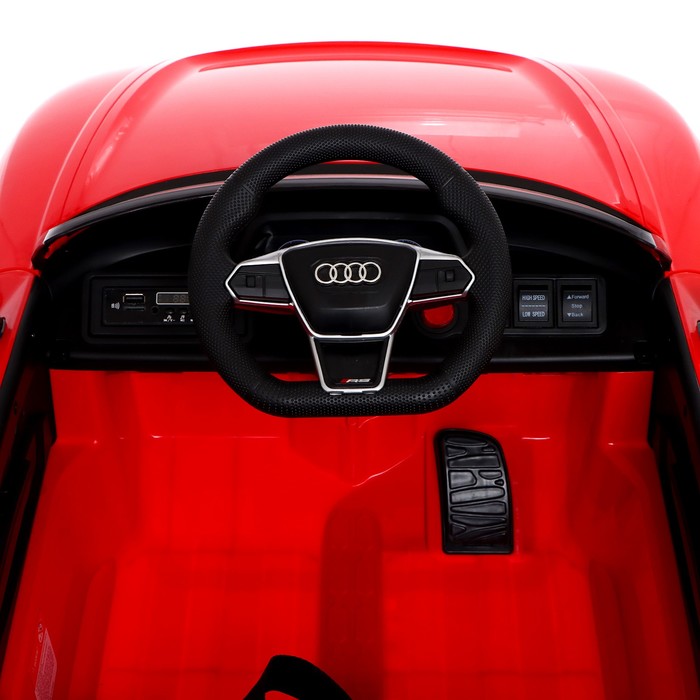 Электромобиль Audi RS e-tron GT, EVA колёса, кожаное сидение, цвет красный - фото 1907721786