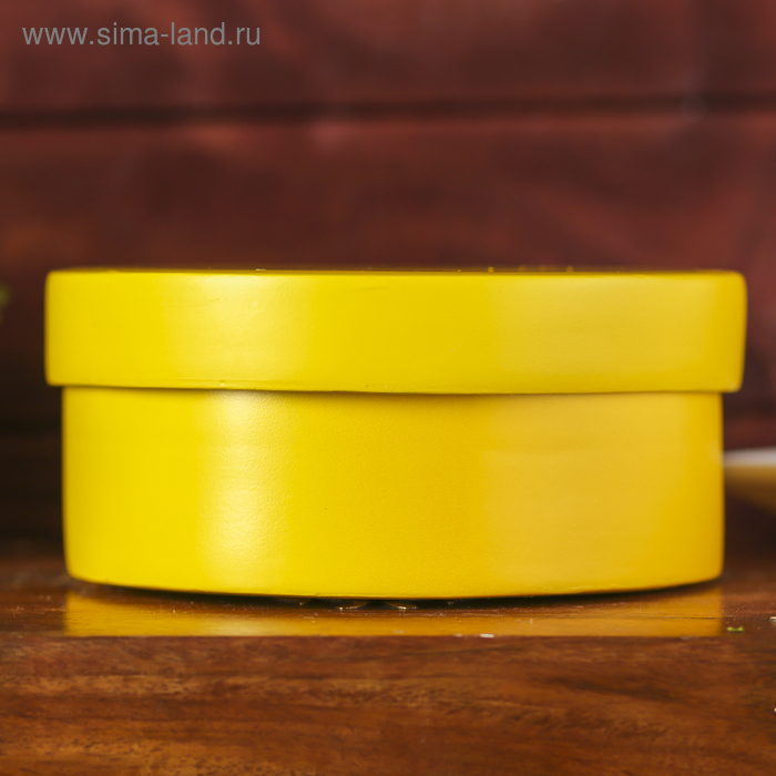 Емкость для хранения "Жёлтый глянец" 14х14х6,5 см из бамбука - Фото 1