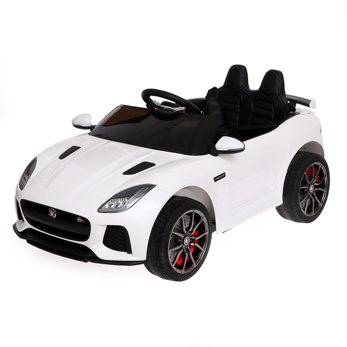 Электромобиль Jaguar F-TYPE, EVA колёса, кожаное сидение, цвет белый - Фото 1