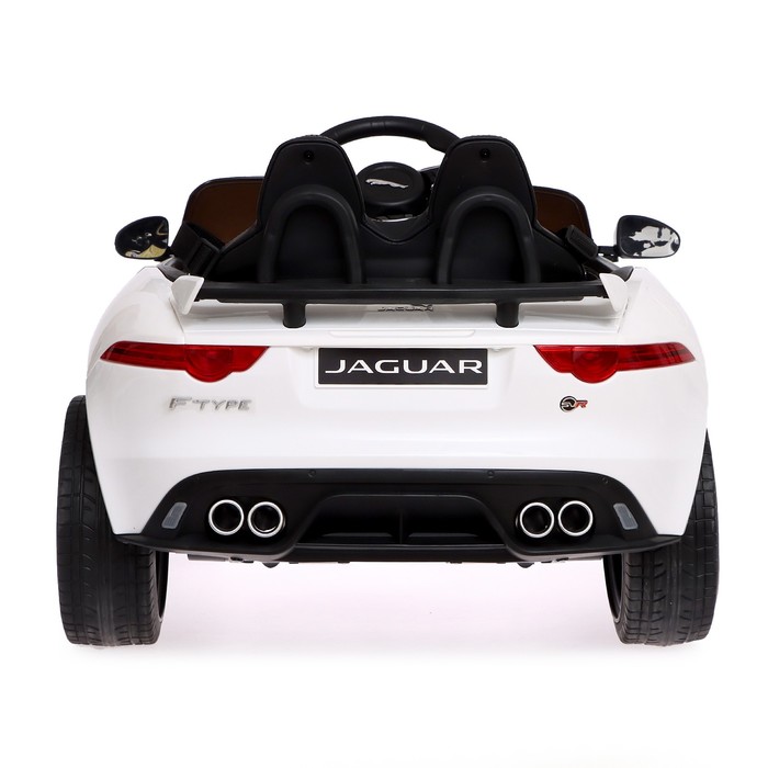 Электромобиль Jaguar F-TYPE, EVA колёса, кожаное сидение, цвет белый - фото 1907721798
