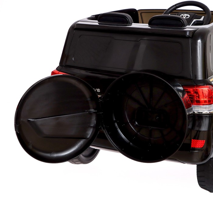 Электромобиль TOYOTA LAND CRUISER, EVA колёса, кожаное сидение, цвет чёрный - фото 1907721813
