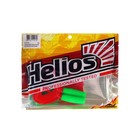 Твистер Helios Credo Double Tail Lime & Red, 9 см, 5 шт. (HS-28-021) - Фото 2