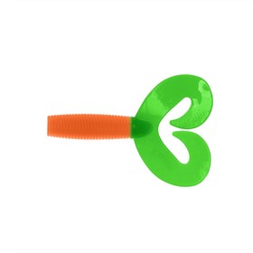 Твистер Helios Credo Double Tail Orange & Green, 9 см, 5 шт. (HS-28-025)