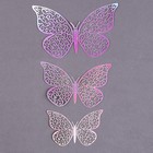 Топперы для декора «Бабочки», 12 штук, голография, серебряный - Фото 3