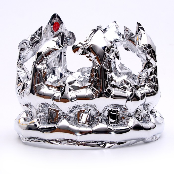 Шар фольгированный «Корона-ободок», серебро