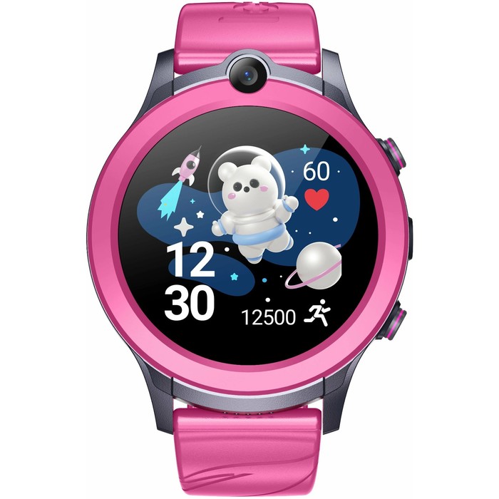 Детские смарт-часы Leef Vega, 4G, GPS, геозоны, видеозвонок, SOS, IP67, 700мАч, розово/серые