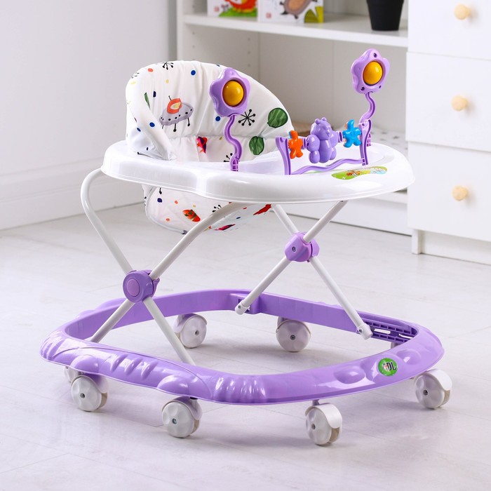Ходунки детские, 8 колес, звуковая панель, цвет фиолетовый