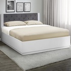 Кровать односпальная «Венеция 12.2», с мягким изголовьем, 1200×2000 мм, велюр 032, цвет белый/серый 9695152