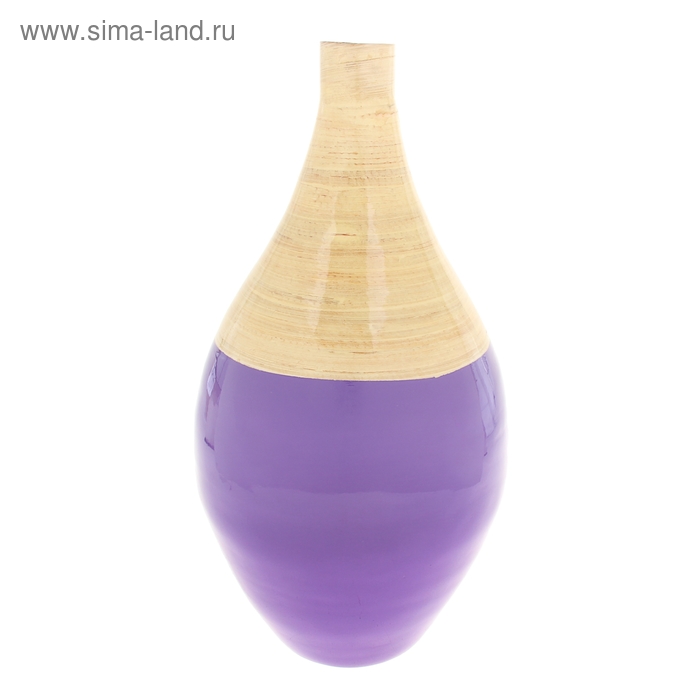 Ваза интерьерная "Фиолетовый глянец" 15х15х48 см из бамбука - Фото 1