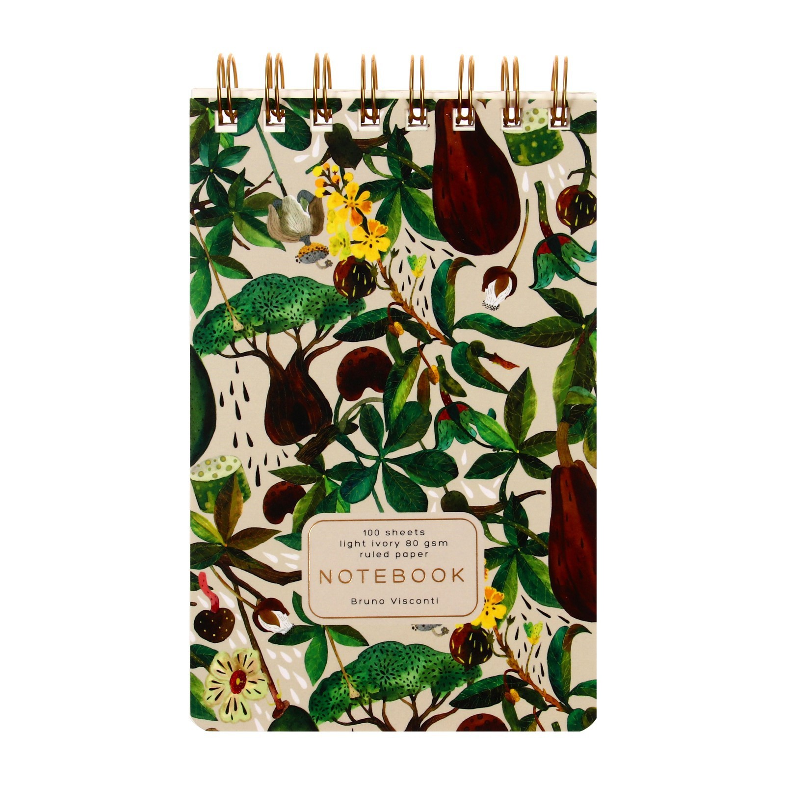 Блокнот А6-, 100 листов на гребне \"Баобаб\", твёрдая обложка, матовая ...