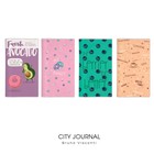 Записная книжка А6, 64 листа в линейку City Journal, интегральная обложка, МИКС - Фото 1