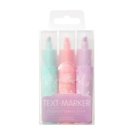 Набор маркеров-текстовыделителей 3 цвета 1-5.0 мм Flower Marker Zefir, МИКС