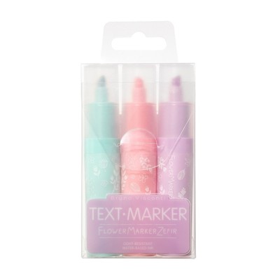 Набор маркеров-текстовыделителей 3 цвета 1-5.0 мм Flower Marker Zefir, МИКС