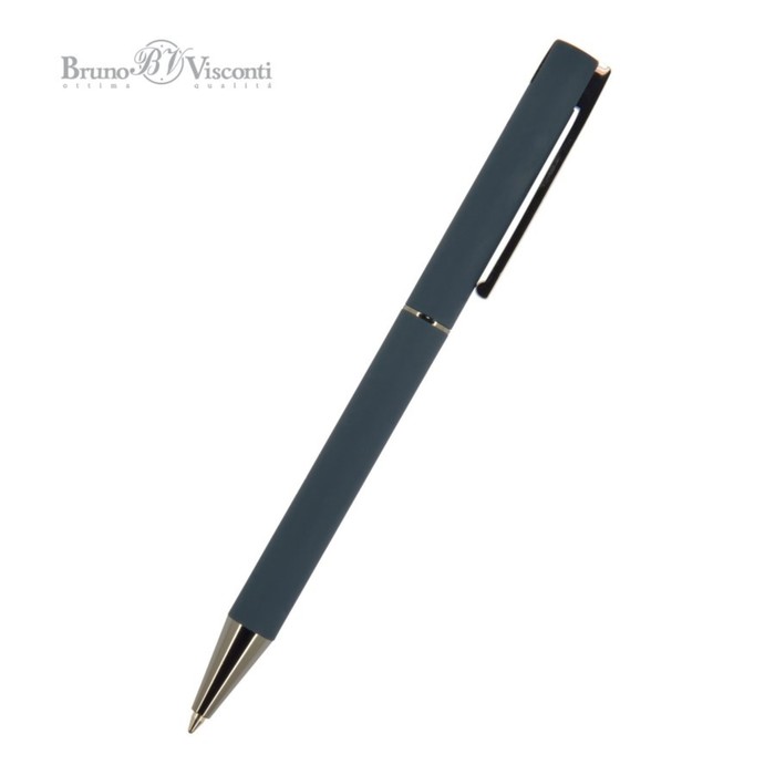 Ручка шариковая автоматическая BrunoVisconti BERGAMO, узел 0.7 мм, синие чернила, металлический корпус, синий