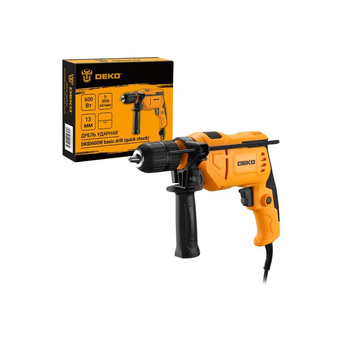 Дрель ударная DEKO DKID600W сетевая быстрозажимный патрон 600 Вт 3000 обмин 44800 удмин 967 203000₽