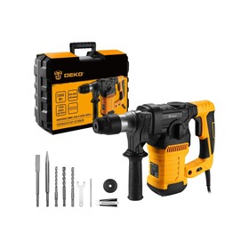 

Перфоратор DEKO DKH2000, сетевой, кейс, набор из 5 буров SDS+, 2000 Вт